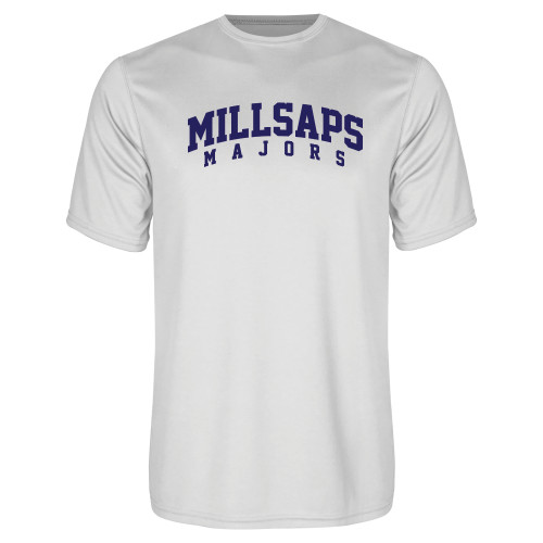  White Performance Tee - Arched Millsaps Majors