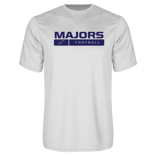  White Performance Tee - Majors Football w/ Bar