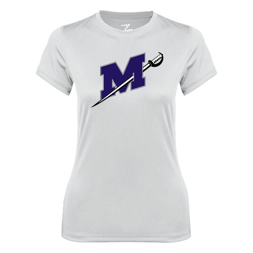  Womens White Performance Tee - Official Logo