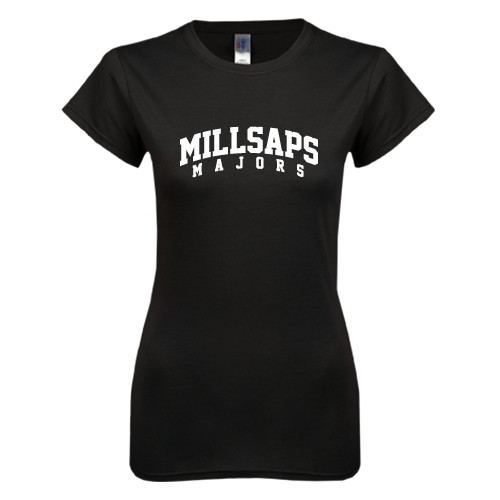  Next Level Womens Black Boyfriend Tee - Arched Millsaps Majors