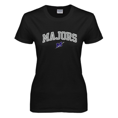  Womens Black Short Sleeve Tee - Arched Majors w/ Primary Logo