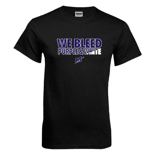  Black T Shirt - We Bleed Purple & White