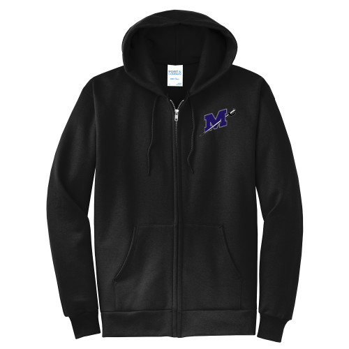  Extended Black Fleece Full Zip Hoodie - Official Logo