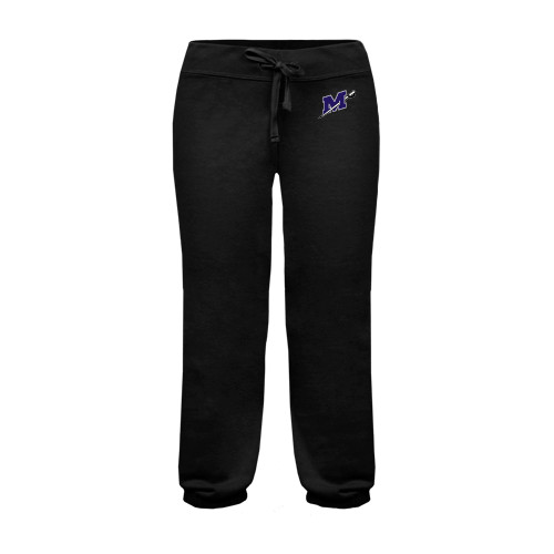  ENZA Womens Black Banded Fleece Capri - Official Logo