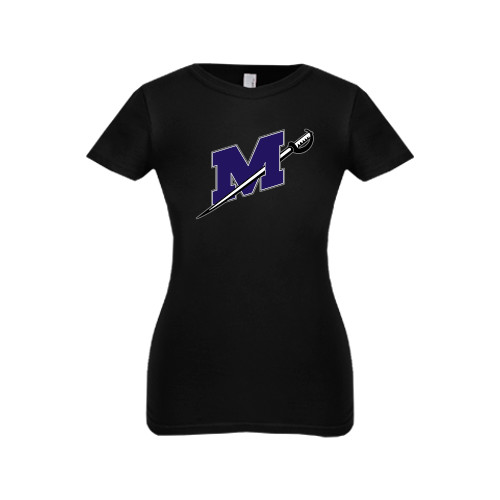  Next Level Girls Black Fashion Fit T Shirt - Official Logo