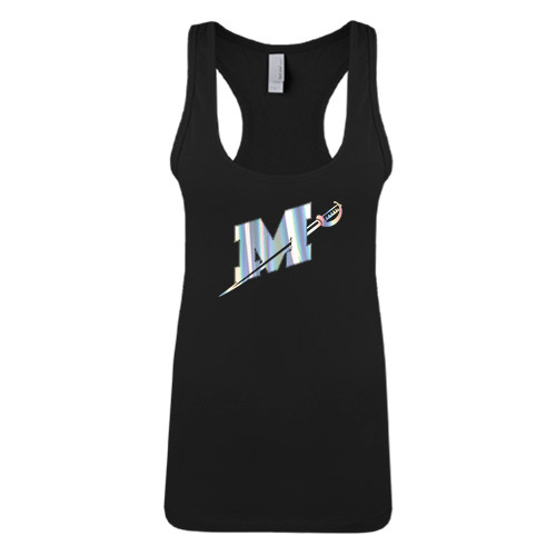  Next Level Womens Black Racerback Tank  - Official Logo Foil