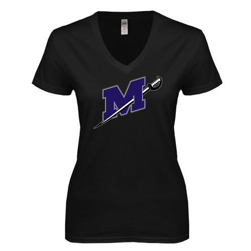  Next Level Womens Black Ideal V Tee - Official Logo