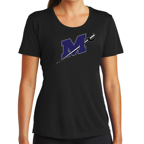  Womens Black Performance Tee - Official Logo