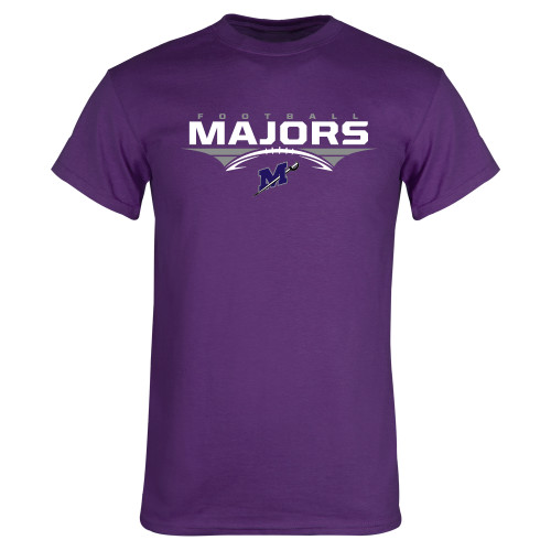  Purple T Shirt - Majors Football Stacked w/ Ball