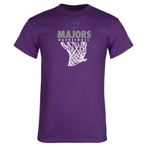  Purple T Shirt - Majors Basketball w/ Hanging Net