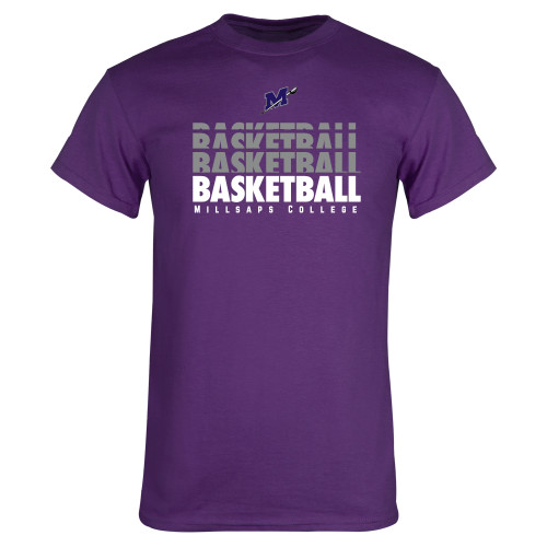  Purple T Shirt - Basketball Repeating