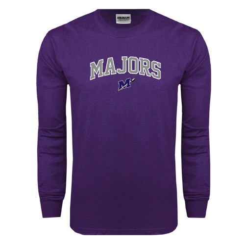  Purple Long Sleeve T Shirt - Arched Majors w/ Primary Logo