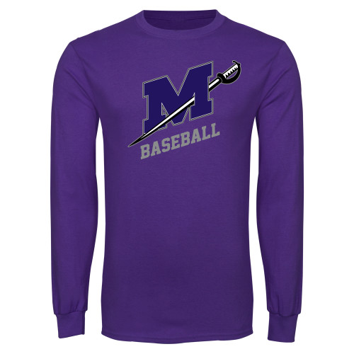  Purple Long Sleeve T Shirt - Baseball