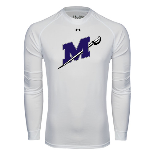  Under Armour White Long Sleeve Tech Tee - Official Logo