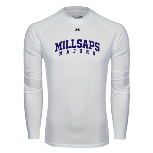  Under Armour White Long Sleeve Tech Tee - Arched Millsaps Majors