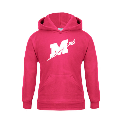  Youth Hot Pink Fleece Hoodie - Official Logo