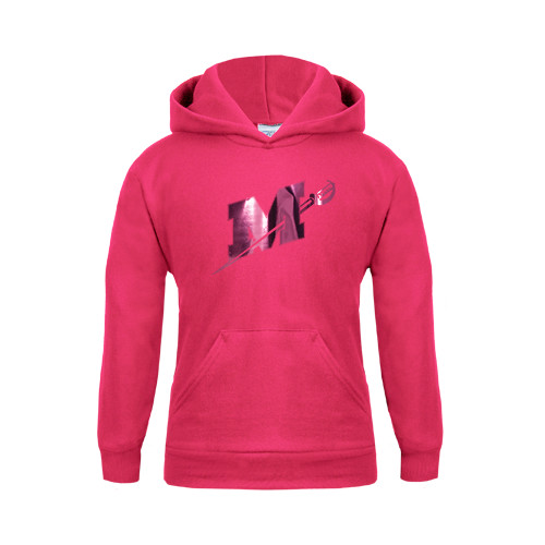  Youth Hot Pink Fleece Hoodie - Official Logo Foil