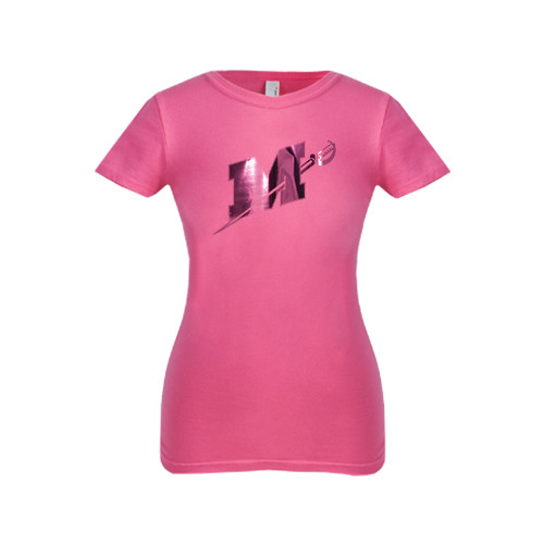  Next Level Girls Fuchsia Fashion Fit T Shirt - Official Logo Foil