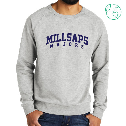  Allmade Light Grey Organic French Terry Crewneck Sweatshirt - Arched Millsaps Majors