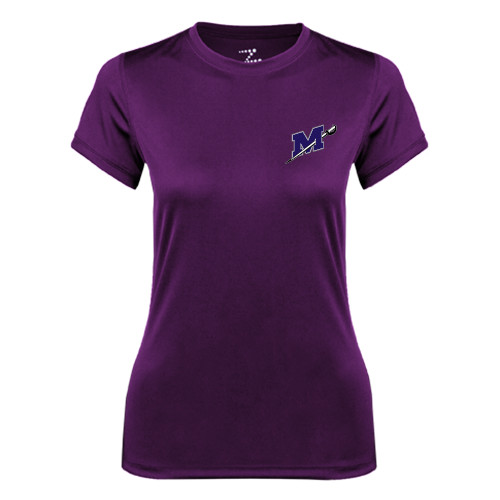  Womens Purple Performance Tee - Official Logo
