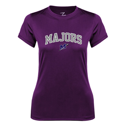  Womens Purple Performance Tee - Arched Majors w/ Primary Logo