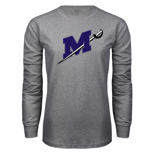  Grey Long Sleeve T Shirt - Official Logo