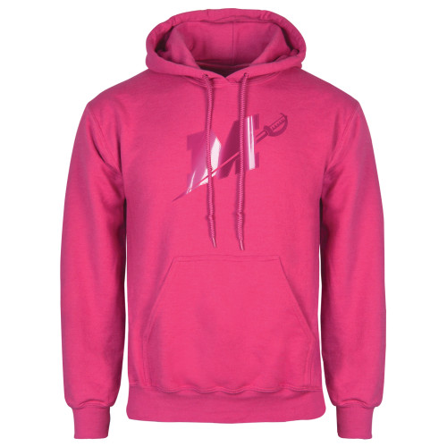  Womens Fuchsia Fleece Hoodie - Official Logo Foil