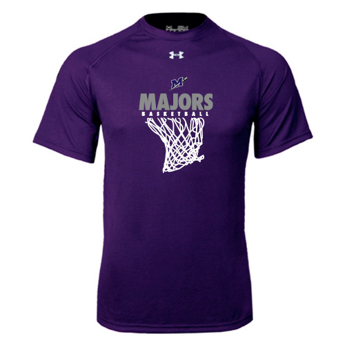  Under Armour Purple Tech Tee - Majors Basketball w/ Hanging Net
