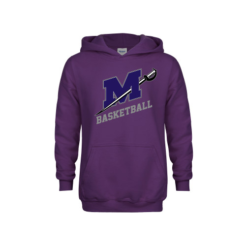  Youth Purple Fleece Hoodie - Basketball