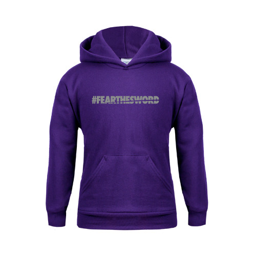  Youth Purple Fleece Hoodie - #FEARTHESWORD