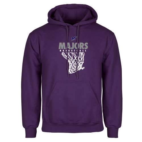  Purple Fleece Hoodie - Majors Basketball w/ Hanging Net