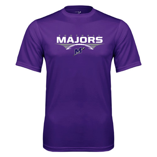  Purple Performance Tee - Majors Football Stacked w/ Ball