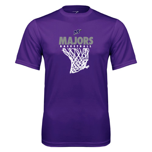  Purple Performance Tee - Majors Basketball w/ Hanging Net