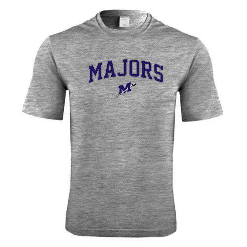  Grey Heather Performance Contender Tee - Arched Majors w/ Primary Logo