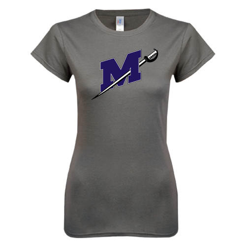  Next Level Womens Charcoal Boyfriend Tee - Official Logo