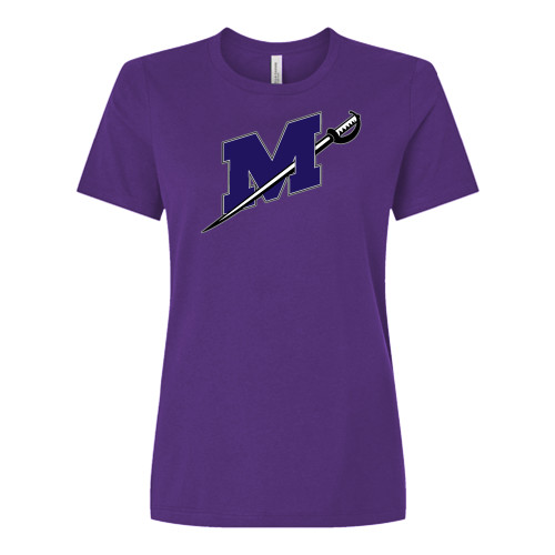  Bella + Canvas Womens Purple Relaxed Cotton T Shirt - Official Logo