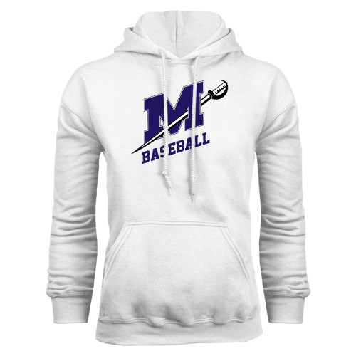  White Fleece Hoodie - Baseball