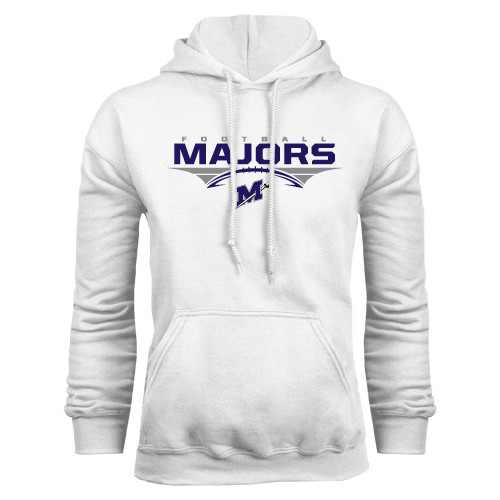  White Fleece Hoodie - Majors Football Stacked w/ Ball