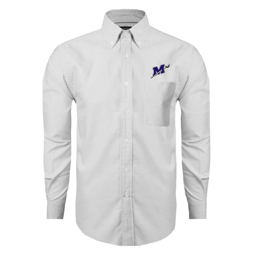  White Oxford Long Sleeve Shirt - Official Logo