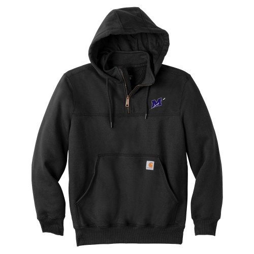  Carhartt Black Rain Defender Paxton Hooded Zip Sweatshirt - Official Logo