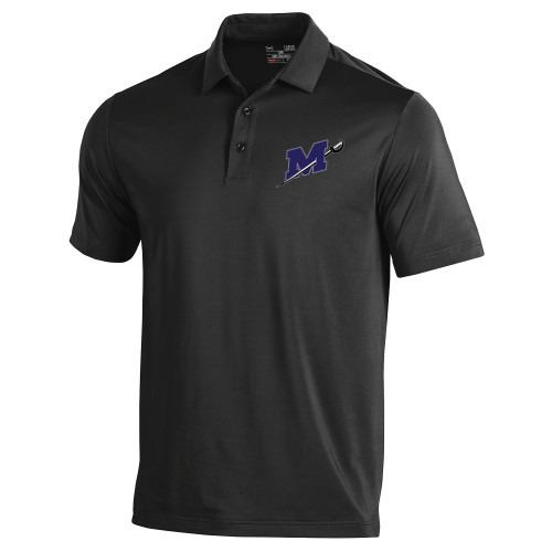  Under Armour Black Performance Polo - Official Logo