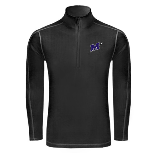  Sport Tek Black Sport Wick Stretch 1/2 Zip Pullover - Official Logo