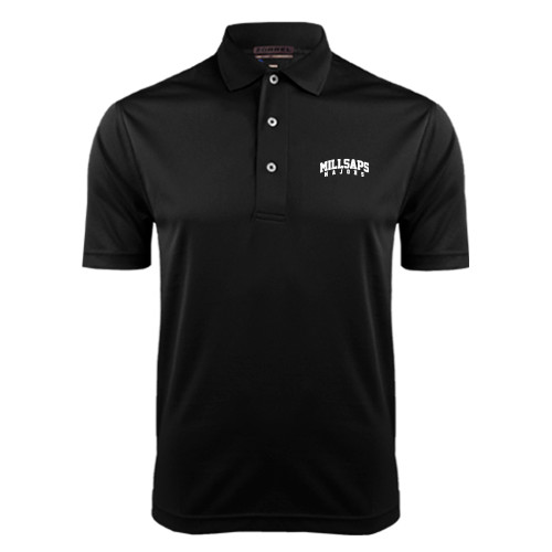  Black Dry Mesh Polo - Arched Millsaps Majors