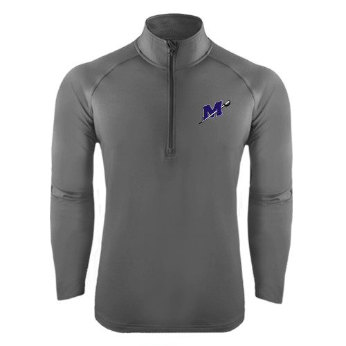  Sport Tek Charcoal Sport Wick Stretch 1/2 Zip Pullover - Official Logo