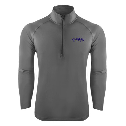  Sport Tek Charcoal Sport Wick Stretch 1/2 Zip Pullover - Arched Millsaps Majors
