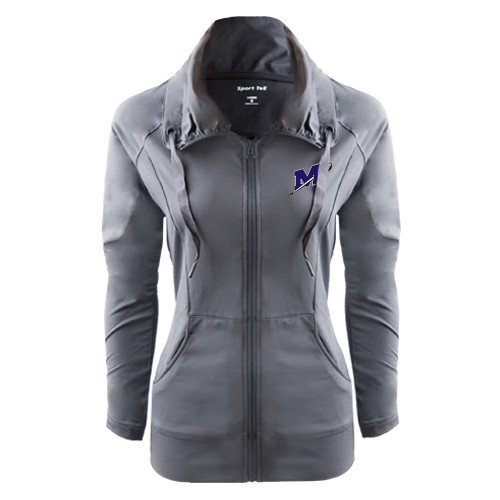 Womens Charcoal Sport Wick Stretch Full Zip Jacket - Official Logo