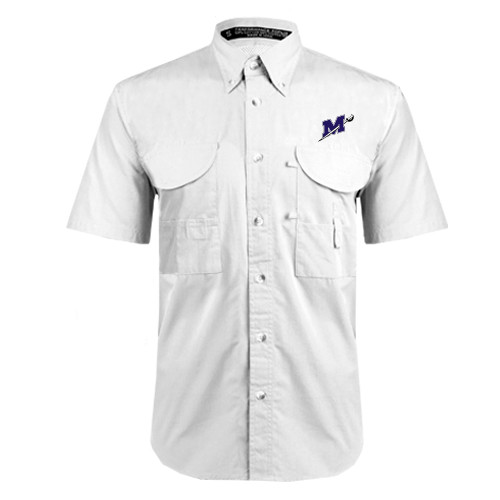  White Fishing Shirt Performance Short Sleeve - Official Logo