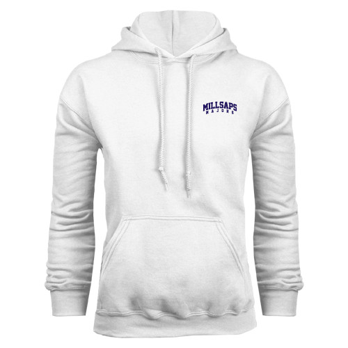  White Fleece Hoodie - Arched Millsaps Majors