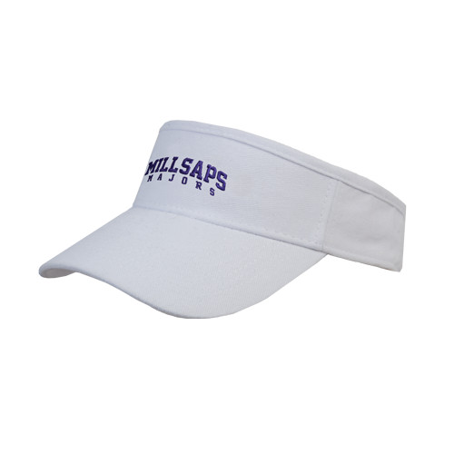  White Visor - Arched Millsaps Majors