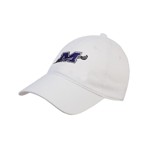  White Unstructured Adjustable Low Profile Hat - Official Logo